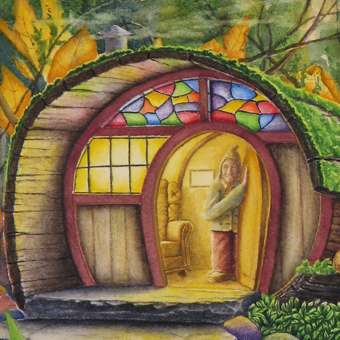 Watercolor of Johan's Cabin.